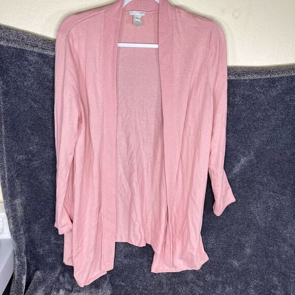 J.Jill Womens Cardigan Light pink wool blend knit long  size L - Picture 1 of 3